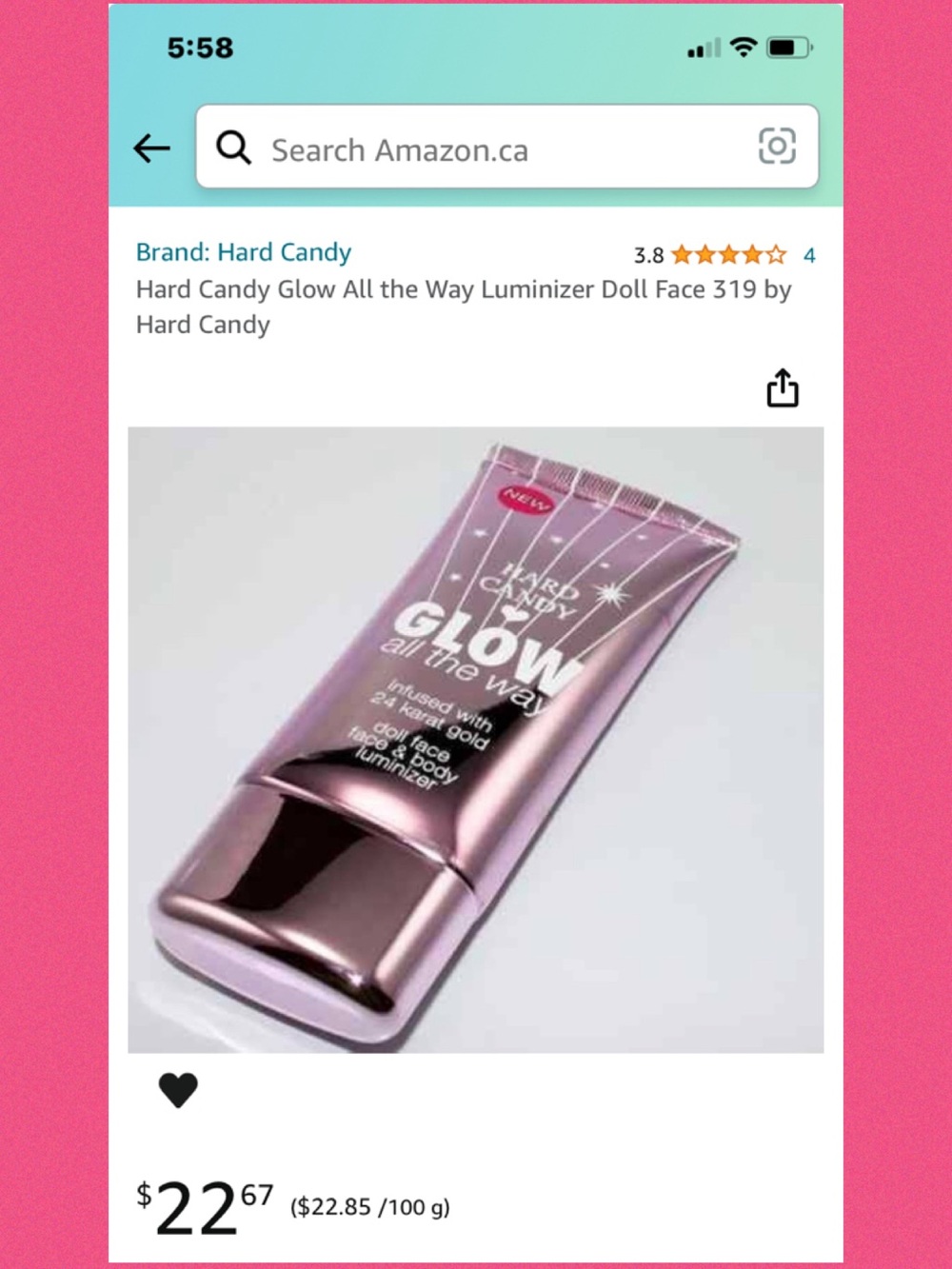 NEW BUNDLE ITEM - Hard Candy Luminous Body & Face Gel — Shimmery Pink Pearl